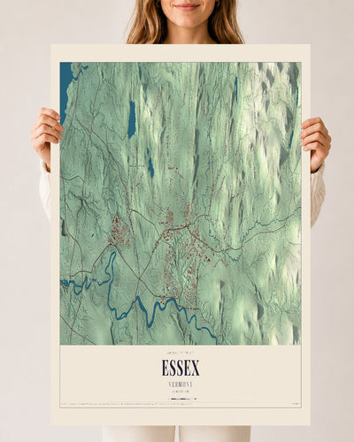 Essex, Vermont map print - 24 x 36 archival matte print