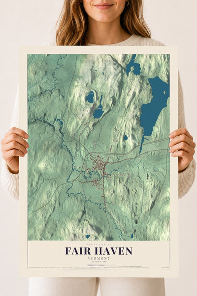 Fair Haven, Vermont map print - 18 x 24 archival matte print
