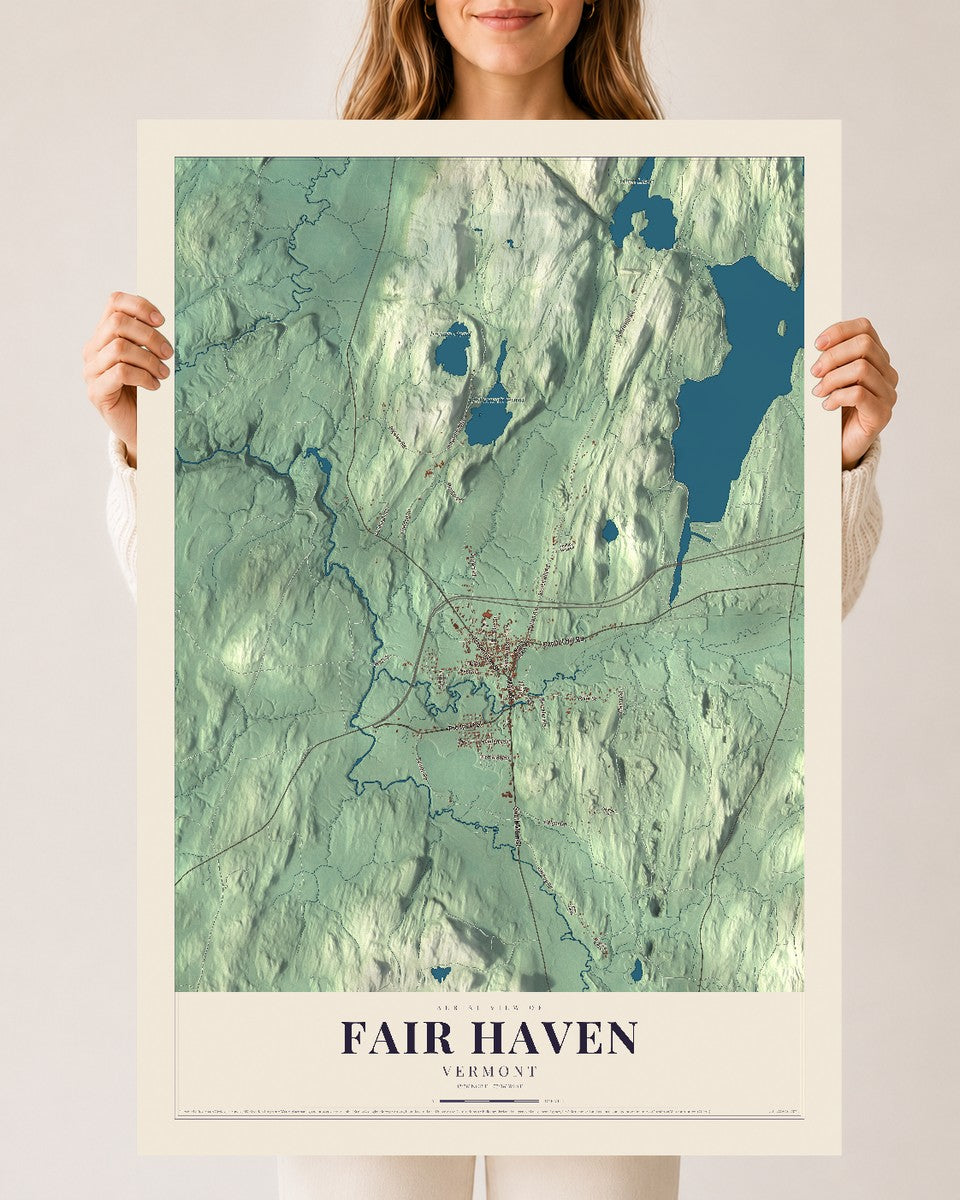 Fair Haven, Vermont map print - 24 x 36 archival matte print