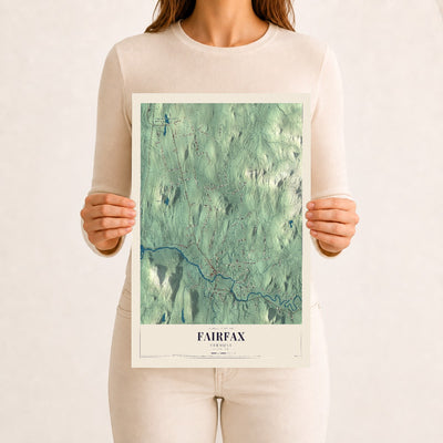 Fairfax, Vermont map print - 12 x 18 archival matte print