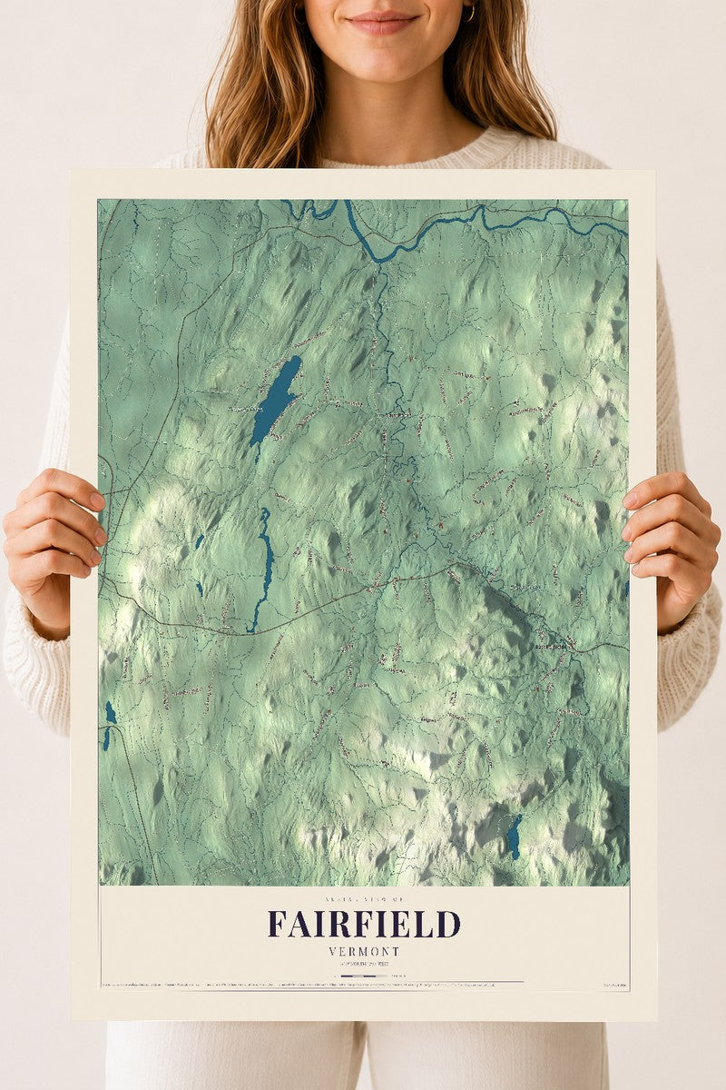 Fairfield, Vermont map print - 18 x 24 archival matte print