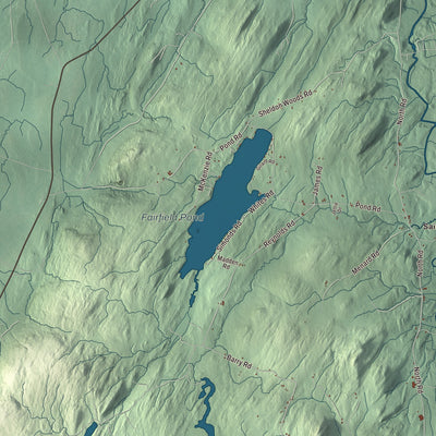 Terrain and local geography detail from the Fairfield, Vermont map