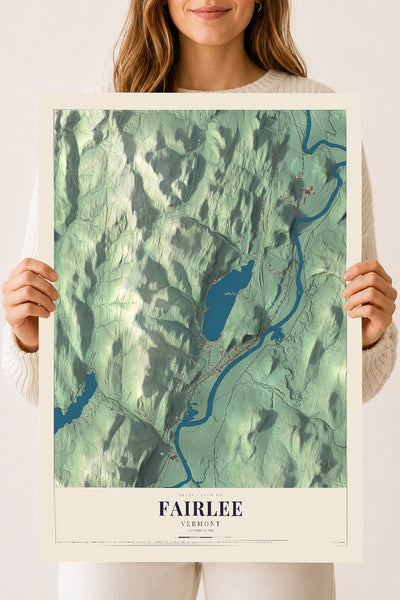 Fairlee, Vermont map print - 18 x 24 archival matte print