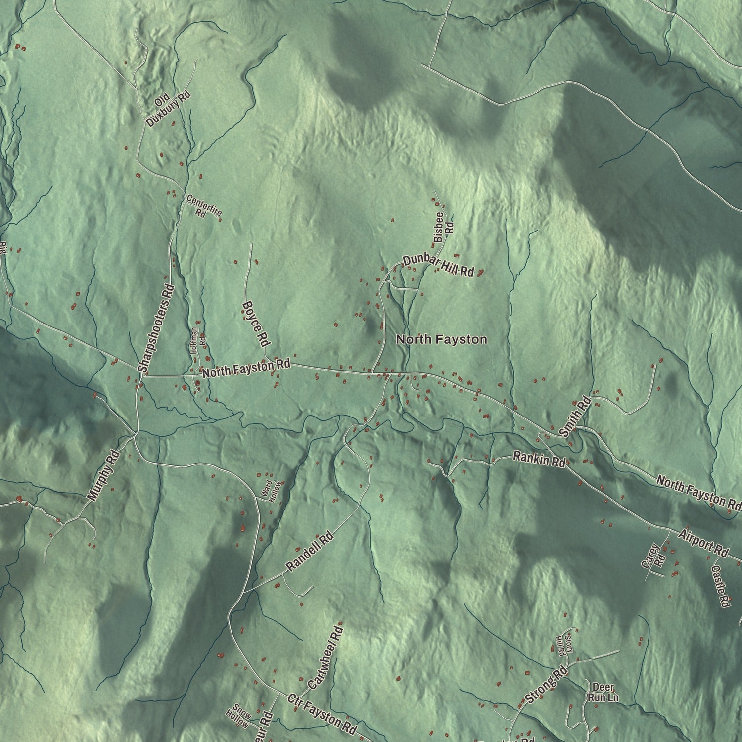 Street and neighborhood detail from the Fayston, Vermont map