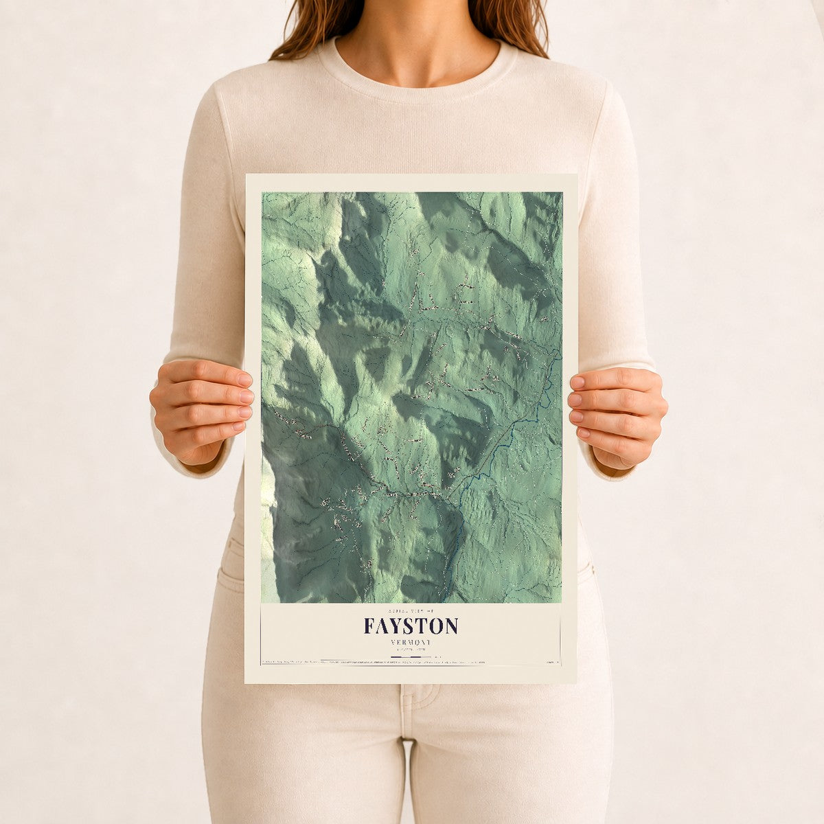 Fayston, Vermont map print - 12 x 18 archival matte print