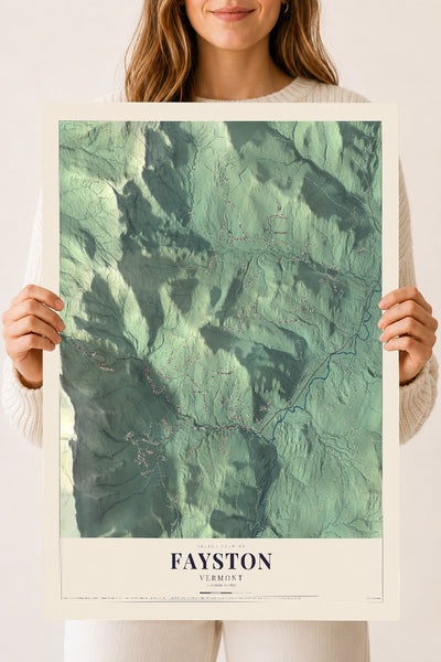 Fayston, Vermont map print - 18 x 24 archival matte print