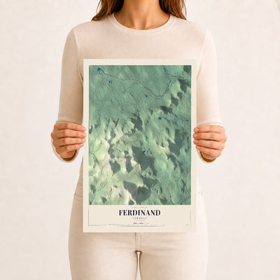 Ferdinand, Vermont map print - 12 x 18 archival matte print