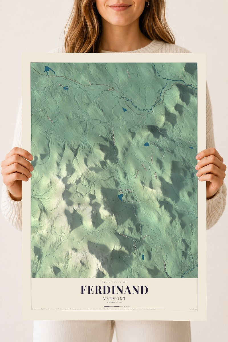 Ferdinand, Vermont map print - 18 x 24 archival matte print
