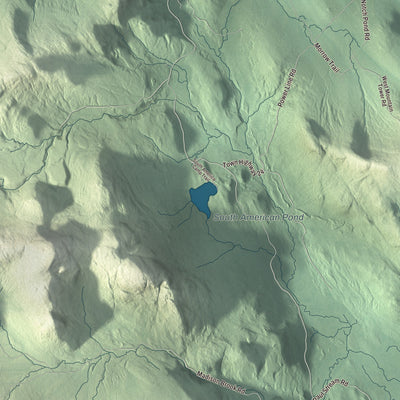 Terrain and local geography detail from the Ferdinand, Vermont map