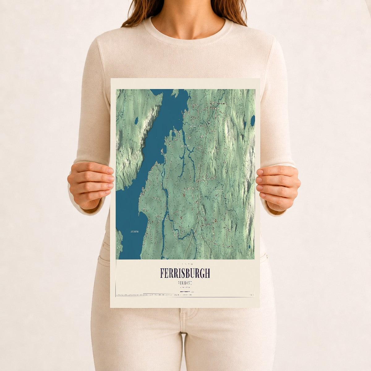 Ferrisburgh, Vermont map print - 12 x 18 archival matte print