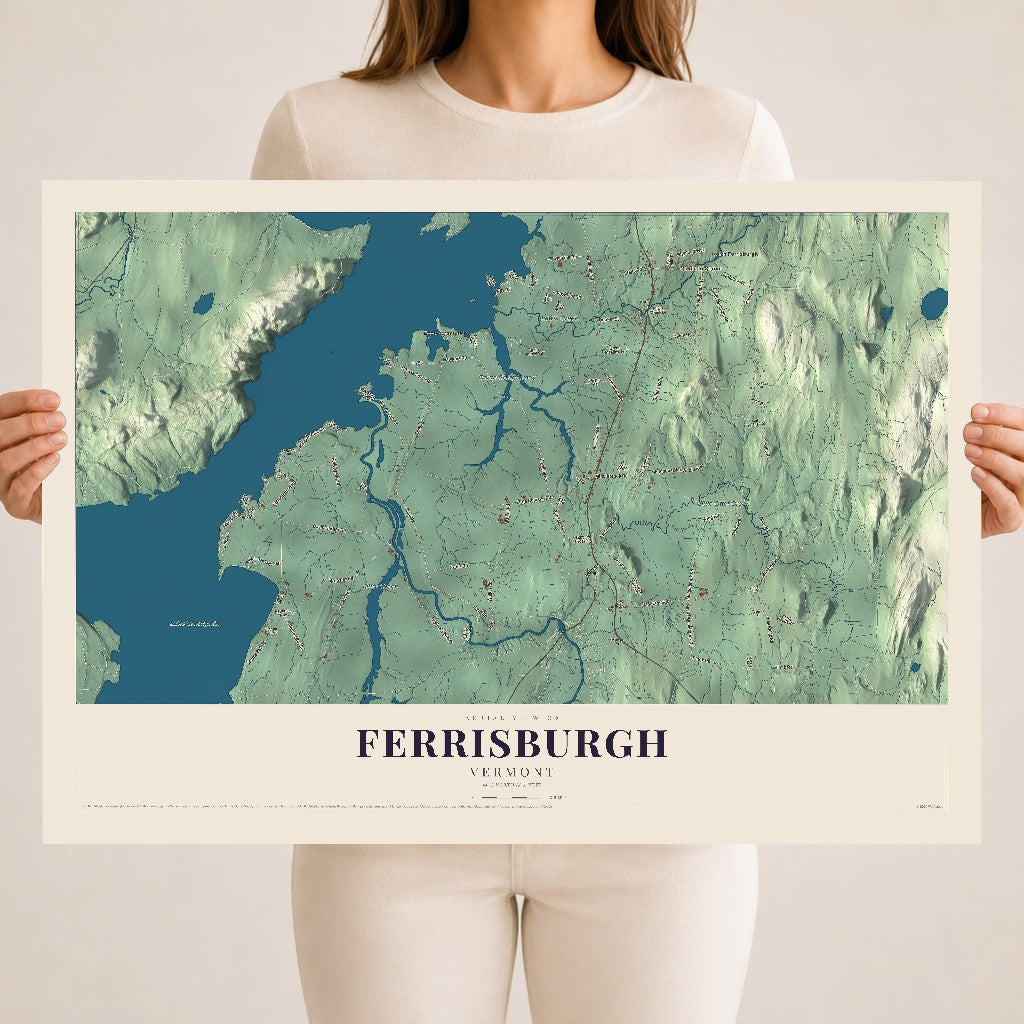 Map of Ferrisburgh, Vermont, 18 x 24 inch unframed archival matte print