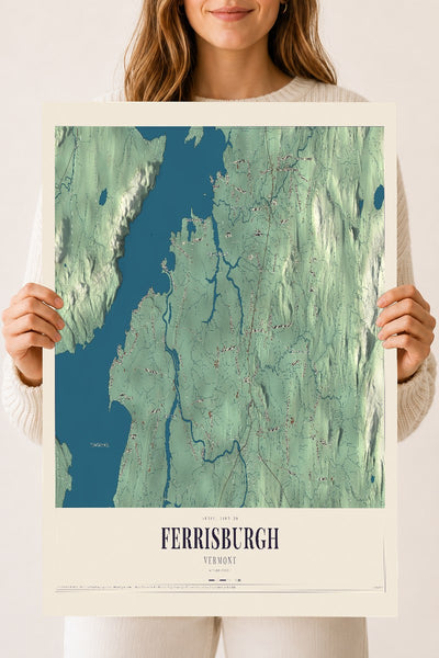 Ferrisburgh, Vermont map print - 18 x 24 archival matte print