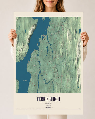 Ferrisburgh, Vermont map print - 24 x 36 archival matte print