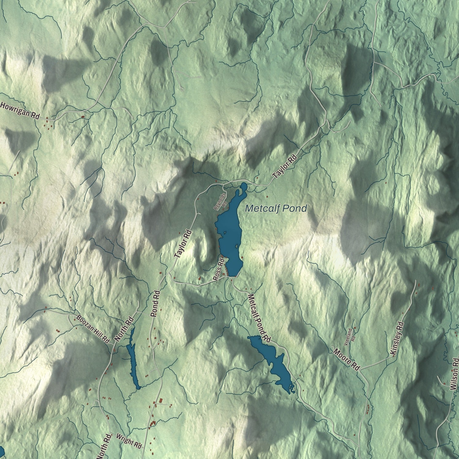 Terrain and local geography detail from the Fletcher, Vermont map