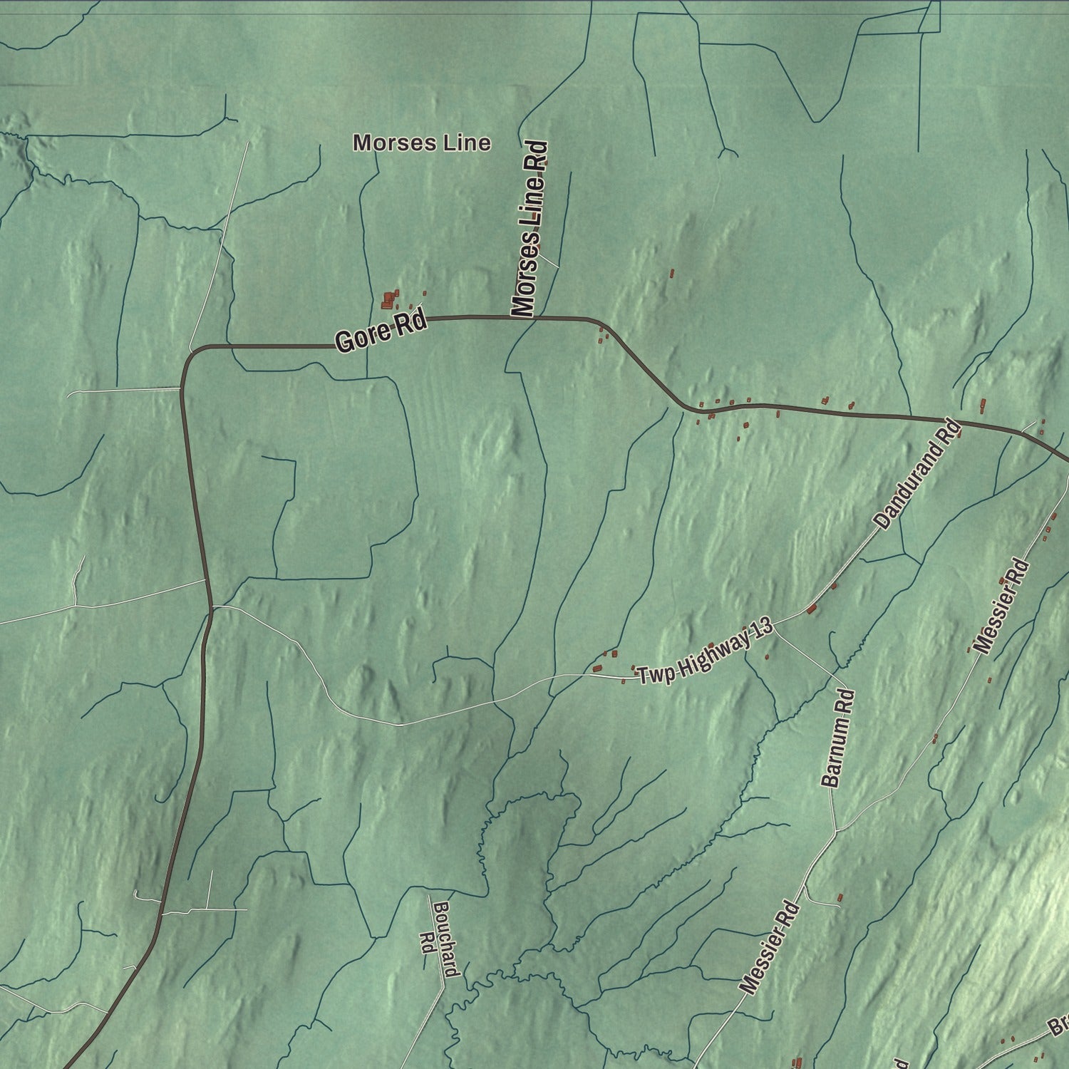Street and neighborhood detail from the Franklin, Vermont map