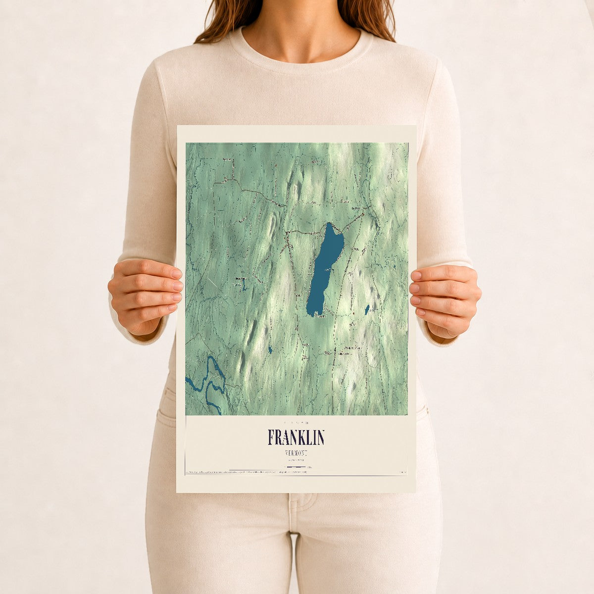 Franklin, Vermont map print - 12 x 18 archival matte print