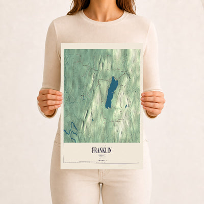 Franklin, Vermont map print - 12 x 18 archival matte print