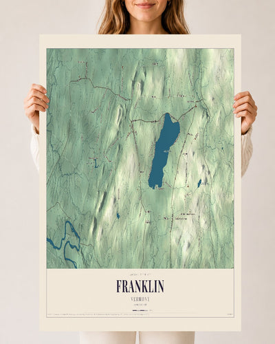 Franklin, Vermont map print - 24 x 36 archival matte print