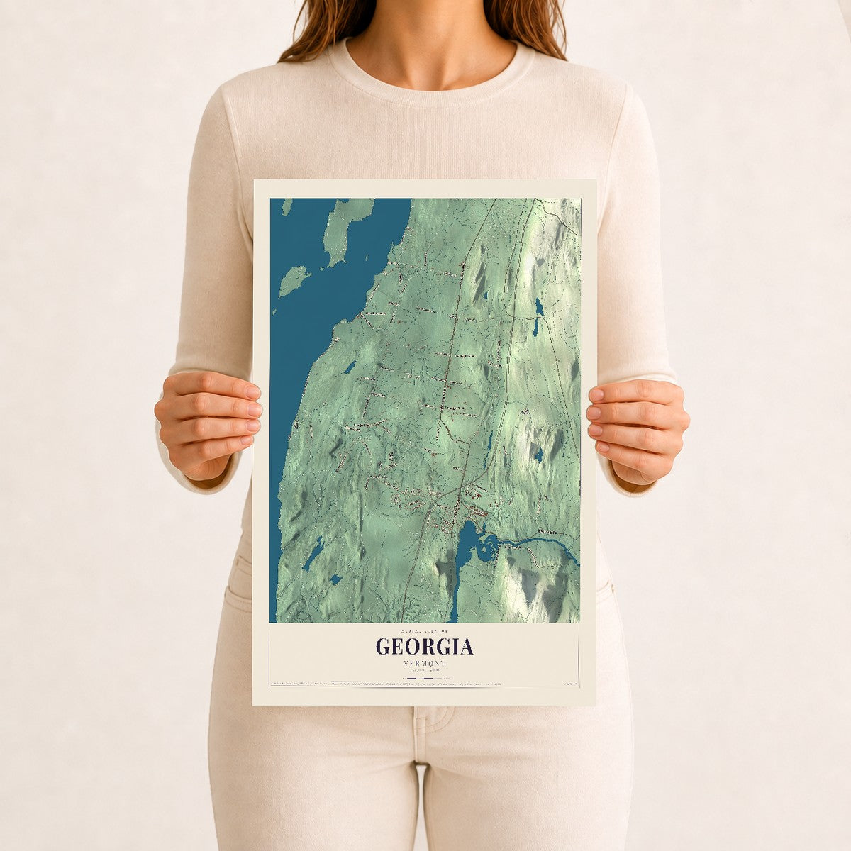 Georgia, Vermont map print - 12 x 18 archival matte print