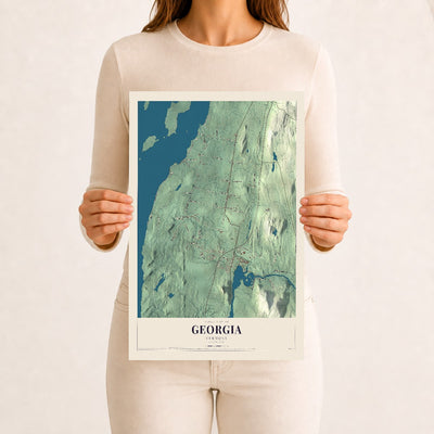 Georgia, Vermont map print - 12 x 18 archival matte print