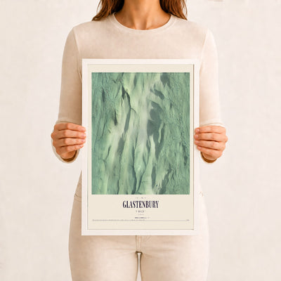 Glastenbury, Vermont map print - 12 x 18 white Ayous wood frame