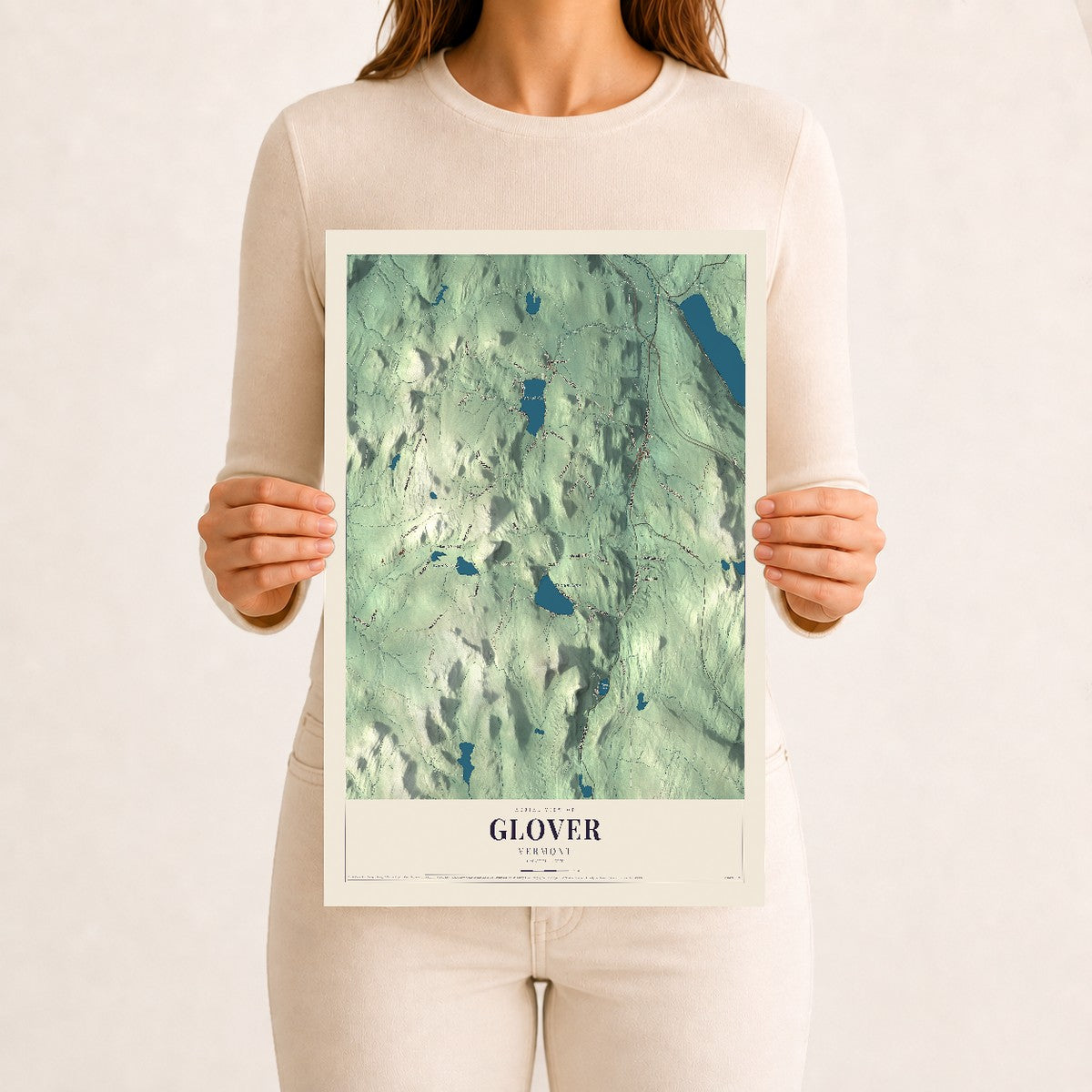 Glover, Vermont map print - 12 x 18 archival matte print