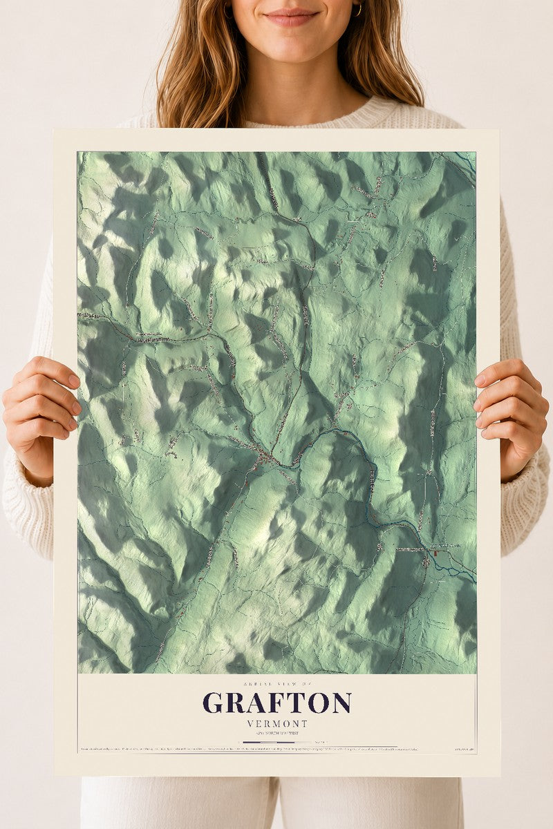 Grafton, Vermont map print - 18 x 24 archival matte print