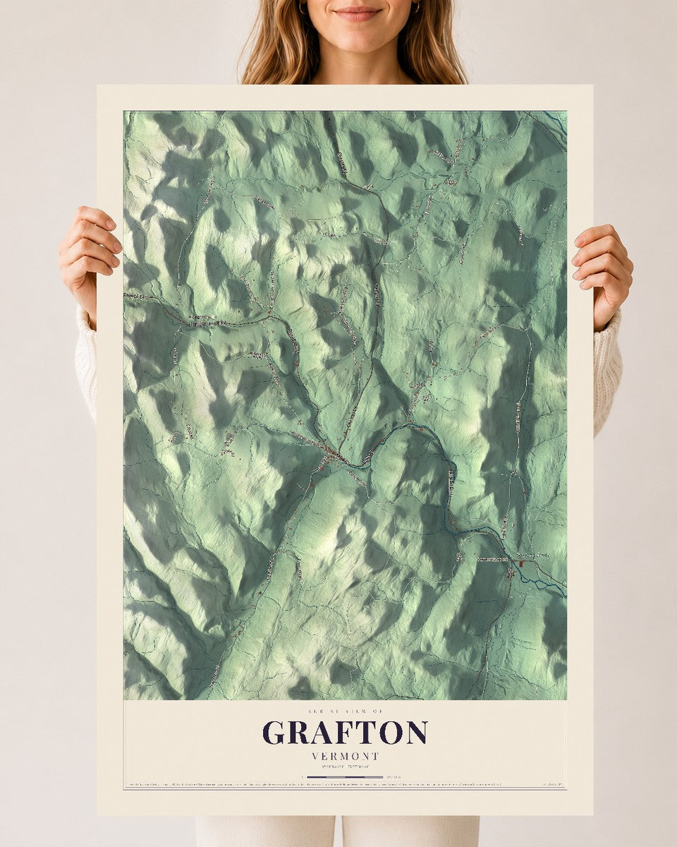Grafton, Vermont map print - 24 x 36 archival matte print