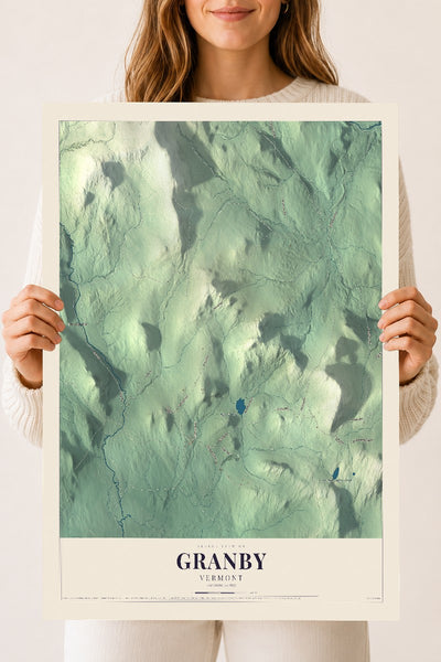 Granby, Vermont map print - 18 x 24 archival matte print