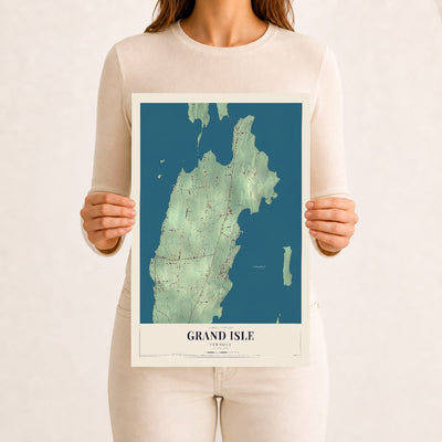 Grand Isle, Vermont map print - 12 x 18 archival matte print