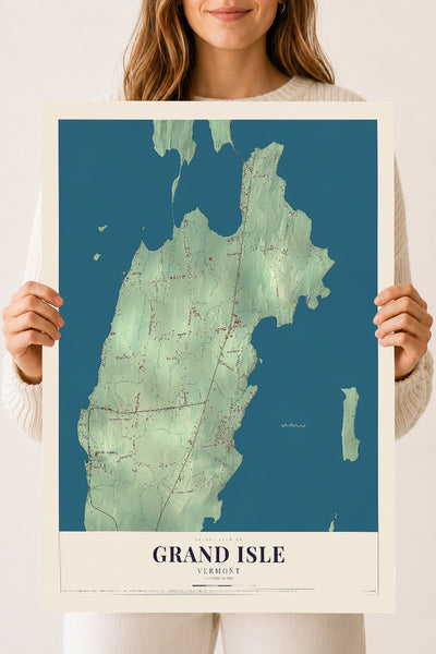 Grand Isle, Vermont map print - 18 x 24 archival matte print