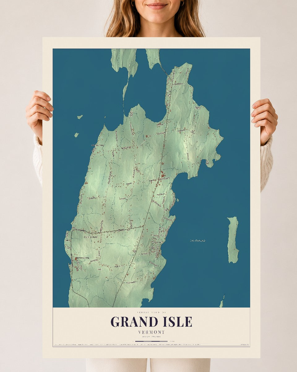 Grand Isle, Vermont map print - 24 x 36 archival matte print
