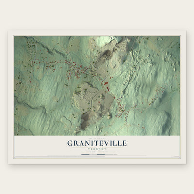 Graniteville, Vermont map print, the full design