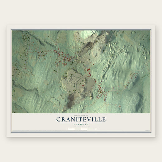 Graniteville, Vermont map print, the full design
