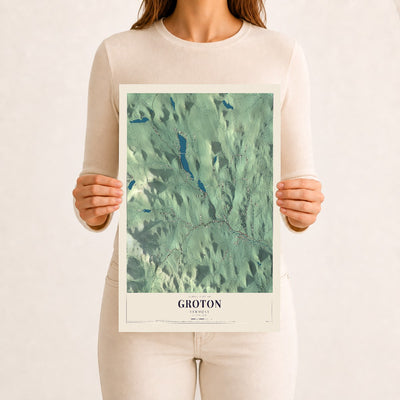 Groton, Vermont map print - 12 x 18 archival matte print