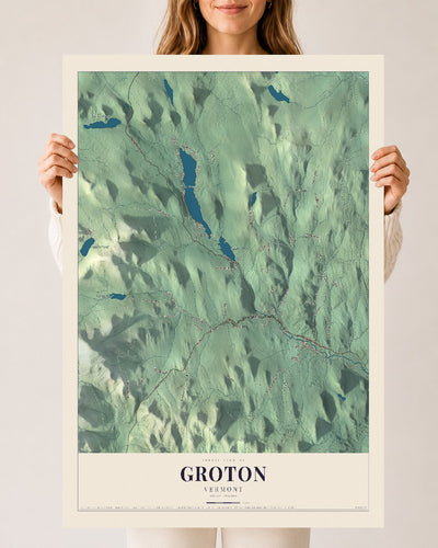 Groton, Vermont map print - 24 x 36 archival matte print