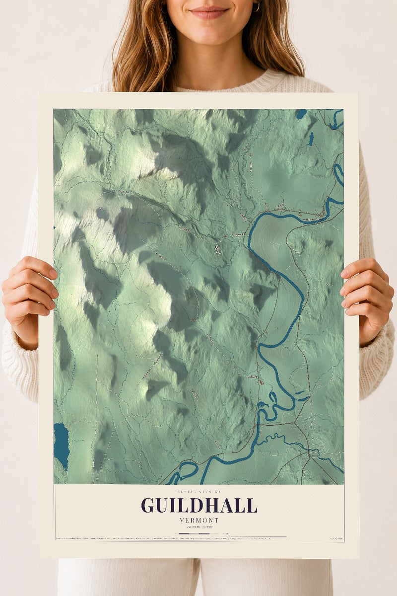 Guildhall, Vermont map print - 18 x 24 archival matte print