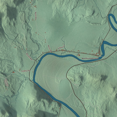 Terrain and local geography detail from the Guildhall, Vermont map
