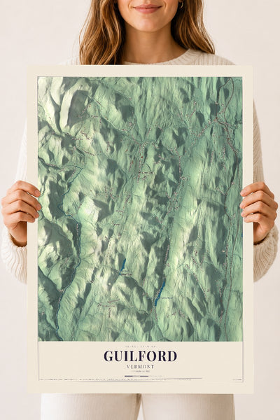 Guilford, Vermont map print - 18 x 24 archival matte print