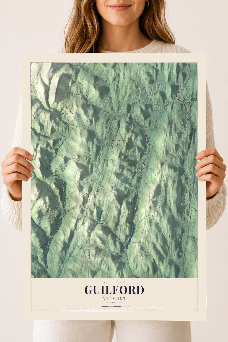 Guilford, Vermont map print - 18 x 24 archival matte print