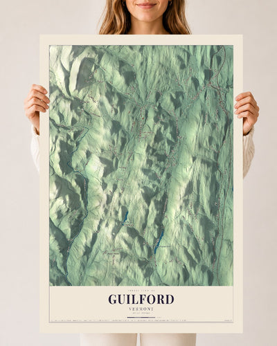 Guilford, Vermont map print - 24 x 36 archival matte print