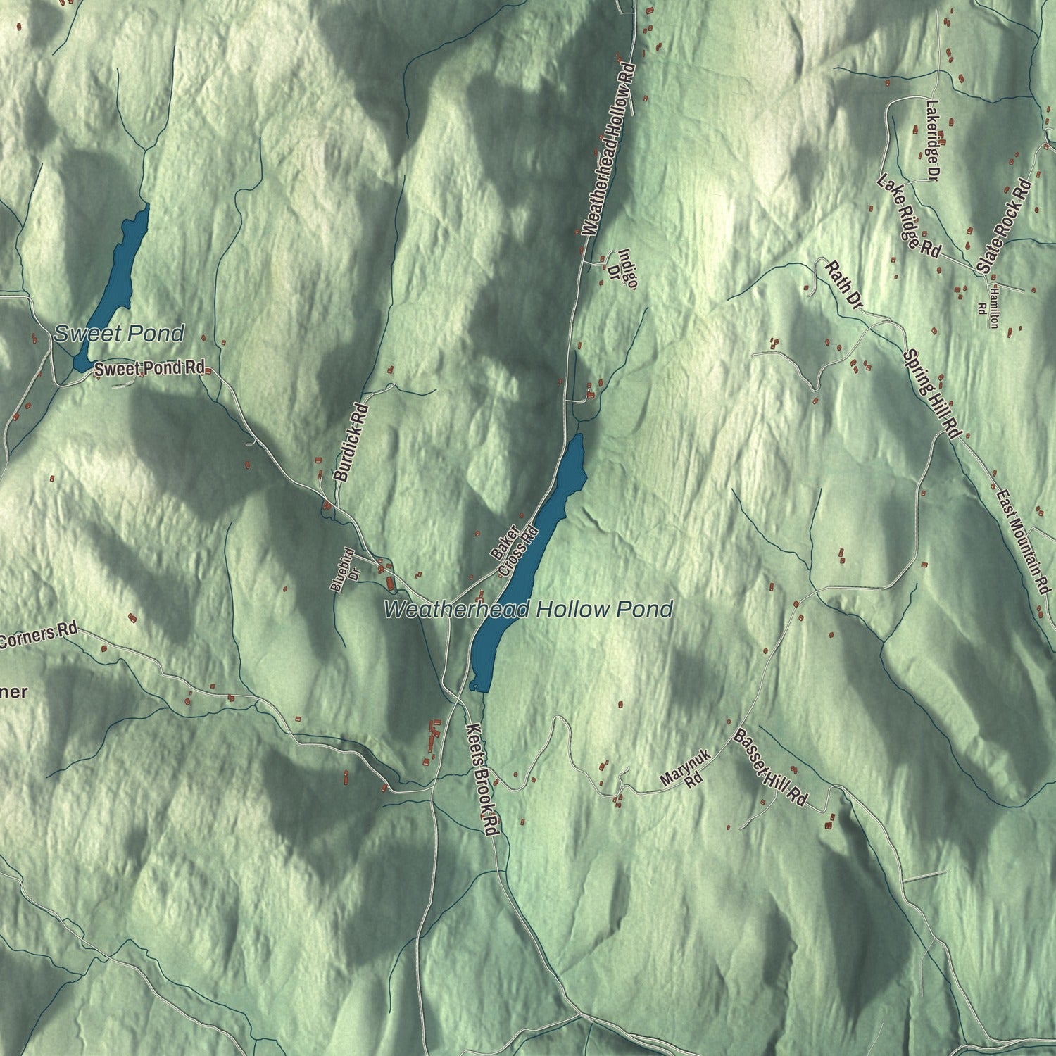 Terrain and local geography detail from the Guilford, Vermont map