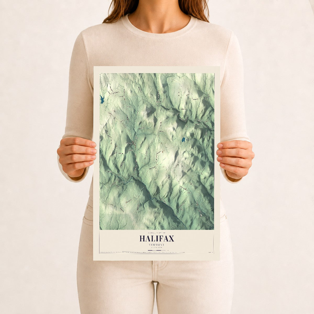 Halifax, Vermont map print - 12 x 18 archival matte print