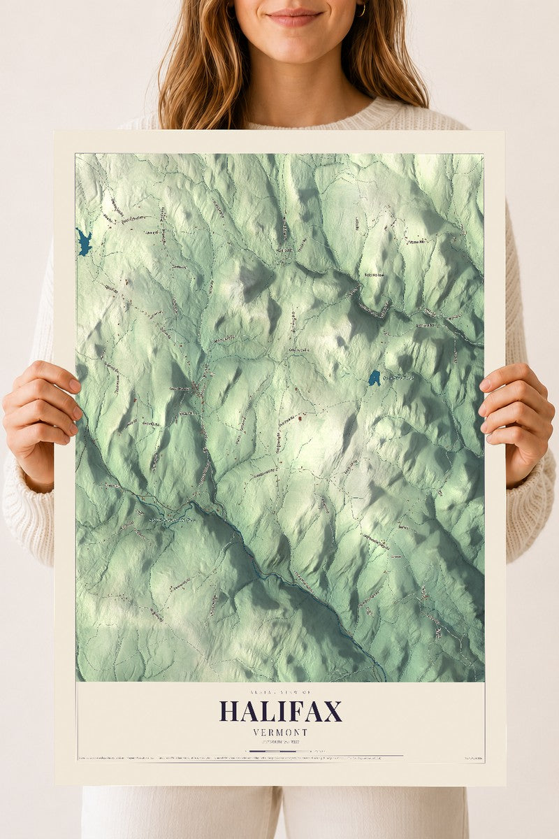 Halifax, Vermont map print - 18 x 24 archival matte print