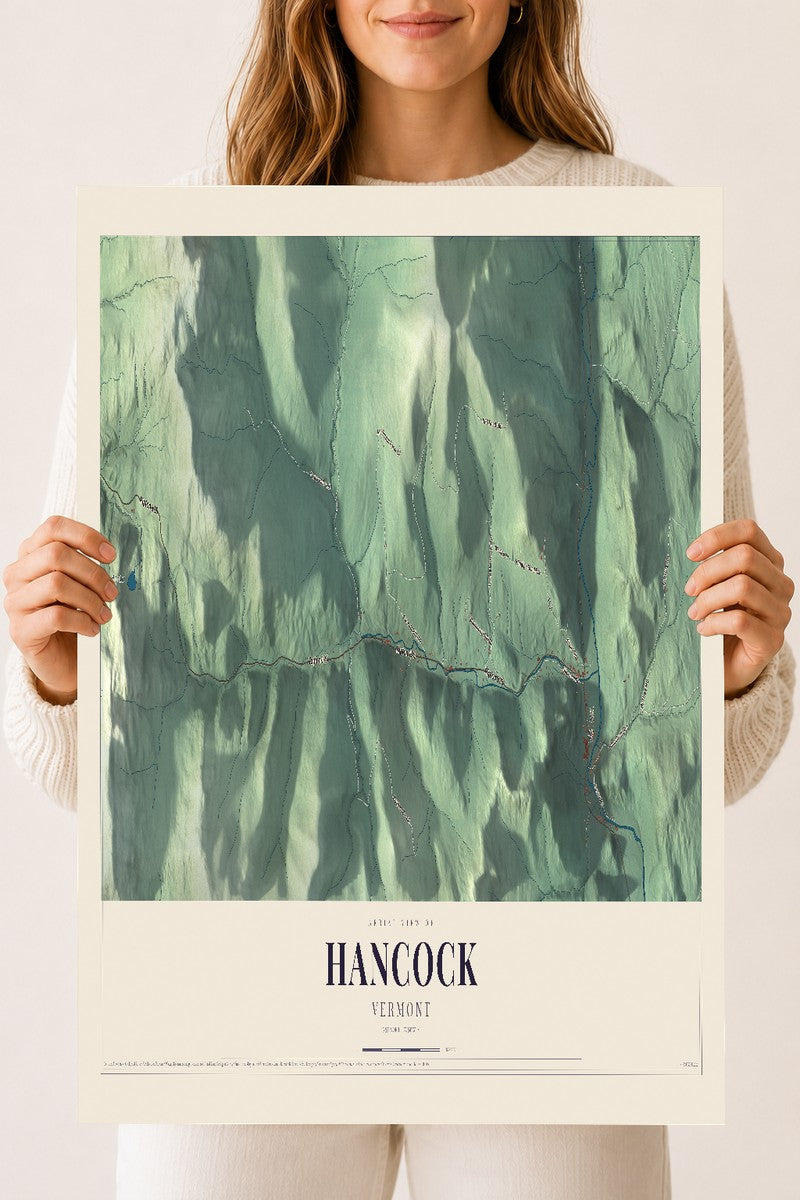Hancock, Vermont map print - 18 x 24 archival matte print