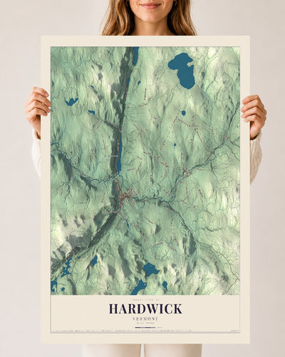 Hardwick, Vermont map print - 24 x 36 archival matte print