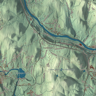 Street and neighborhood detail from the Hartford, Vermont map