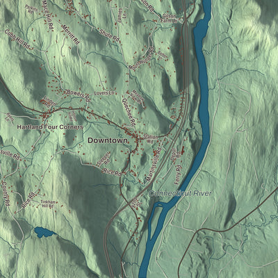 Street and neighborhood detail from the Hartland, Vermont map