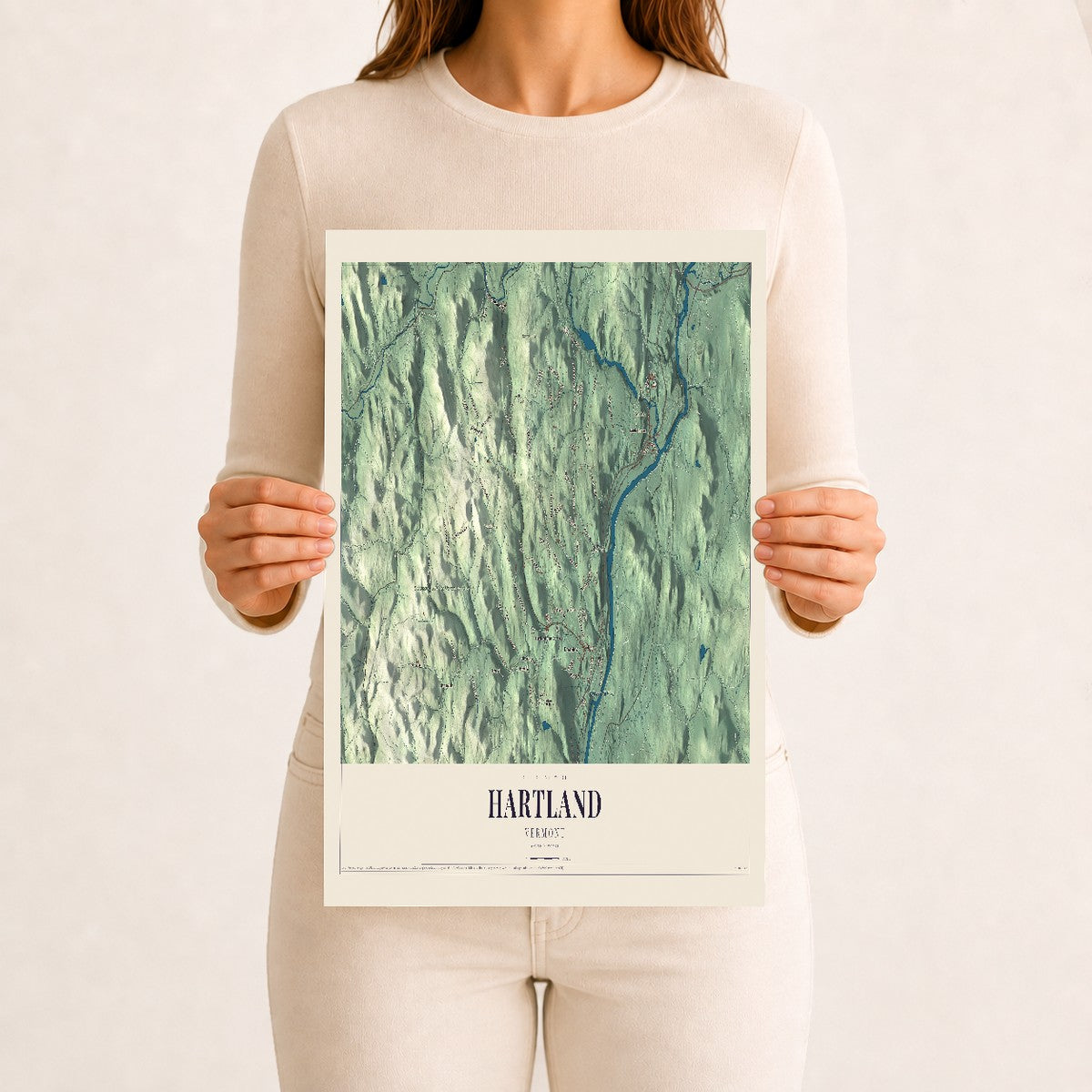 Hartland, Vermont map print - 12 x 18 archival matte print