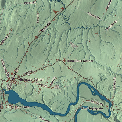 Street and neighborhood detail from the Highgate, Vermont map
